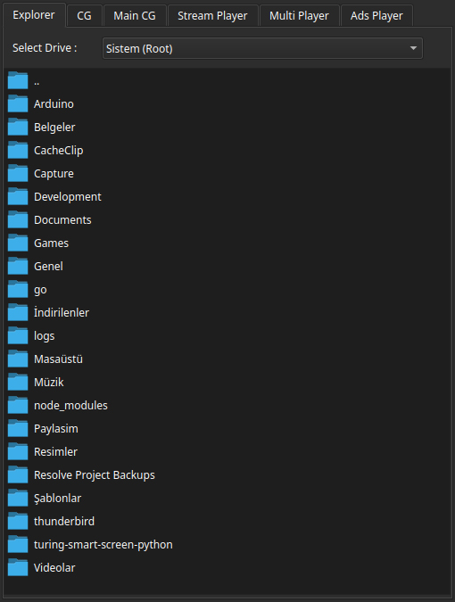 now2play Explorer panel: file tree with system drives, sports files, intro clips and bookmarked entries